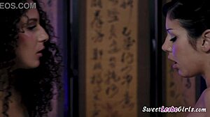 I watch Liv and Queenie kiss and lick in a sensual massage