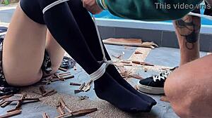 want to see this hottie tied and tickled in stockings?