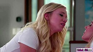 Christie gets entertained by stepdaughter with scissoring and rimjob!