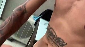 Brazilian man fucks Japanese woman on hotel balcony from POV