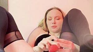 Narrow And Tight Ass First Time Inserting A Big Toy Plug Painful And Pleasant