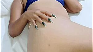 Ebony Brunette In Lingerie Poses