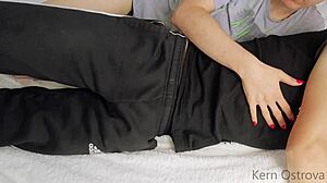 My excited friend madelaine rousset wakes me up for a sensual handjob 😏