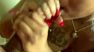 That pornstar gives super head with wet sucking and gagging.