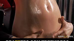 Aaliyah love feels intense pleasure as she's bound and oiled for doggystyle