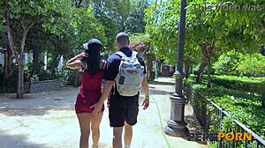 sex tourism in seville a nymphomaniac latina fucks a friend on the street for pepeporn