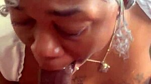 That pornstar gives super head with wet sucking and gagging.