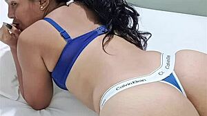 Ebony Brunette In Lingerie Poses