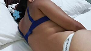 Ebony Brunette In Lingerie Poses
