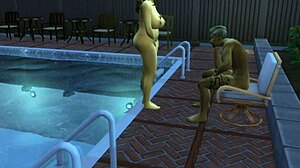 Ajay fucks cheerleaders poolside.