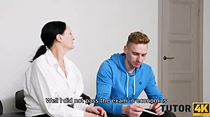 Older woman gives horny guy drawing lesson with doggystyle