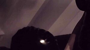 shemale in latex gives a blowjob and cumshot