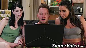 Stepmom Catches Stepson Jerking Off And Helps Him Out Gladly