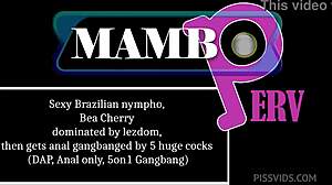 sexy brazilian nympho bea cherry dominated by lezdom drinks pee then anal gangbanged by 5 huge cocks
