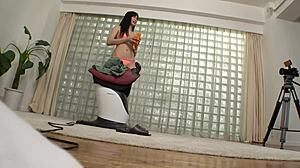 tricking japan's top model into hardcore bathing session with kissing and touching