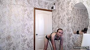 Who Knew Masturbating After Workout Could Be So Acrobatic For Athletic Blonde In Lingerie