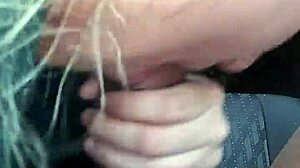 sloppy outdoor blowjob in public spot