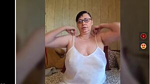 Tia lucia performs intriguing dance with big nipples on camera