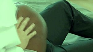 Robby dives under her wedding dress concealing himself completely