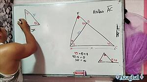 asian teacher teaches math to nerd student in bedroom