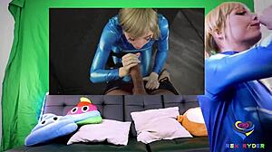 Blonde Cosplay Girl In Costume