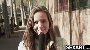 watch the model undress and finger herself backstage