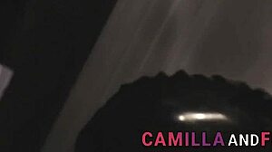 shemale in latex gives a blowjob and cumshot