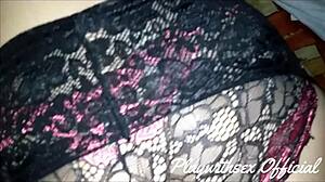 He Fucks Prostitute in Ass Before Husband Arrives. She Wears Lingerie and Pantyhose.