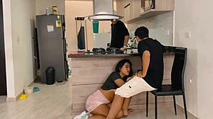 i secretly watch my friend's ebony girlfriend's ass and feet while cooking