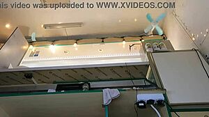 super sexy slim eighteen chick works in pear thongs and braless lingerie