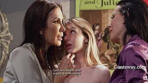 Reagan Foxx teaches shay and demi to please