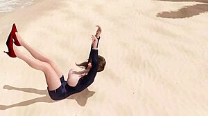 Model Poses in Skirt and Panties for Close-Up Shots