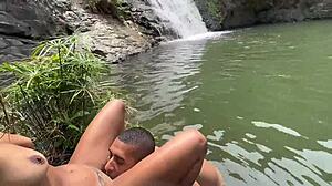 Sexy colombian model aisha ferrari gets bareback fucked doggystyle by a mexican soldier in a public natural monument near playa del carmen