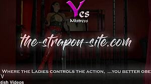 the mistresss new rubber toy is used sexually with strapon