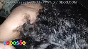 She sucked the big dick until drinking the milk at the event, licking balls with her brunette mature mouth