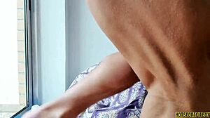 Mysterious Guy Fucks Fleshlight at Window with Ass Finger