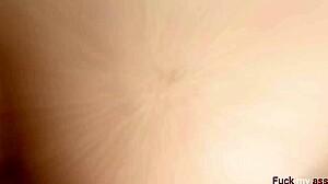 Creamy ass submits to huge dildo painfully!