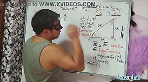 Watch This Nerdy Asian Student Seduce Teacher In Bedroom For Wild Threesome!