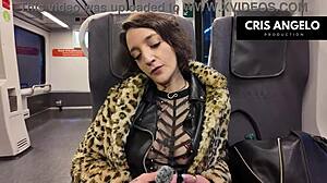 Lena Fire flashes in Barcelona for private fuck!