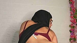 Jumping On 12 Inches Bbc Dildo Mia Niqab