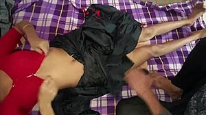 Indian beauty screams during double penetration before marriage