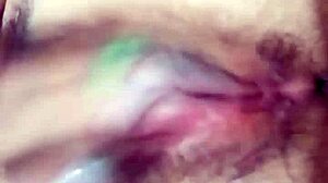 the naughty girl indulges in self-pleasure, touching herself intimately