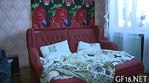 Perverted lad roughly blows mature teen