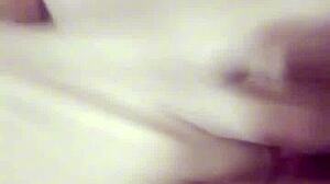 the naughty girl indulges in self-pleasure, touching herself intimately