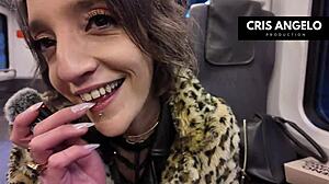 Lena Fire flashes in Barcelona for private fuck!