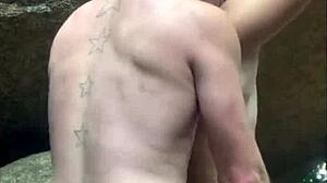 i found a muscular stranger jerking on the trail and took his cock