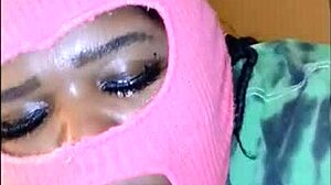 curvy brunette blows bubbles with cum after sloppy big cock blowjob