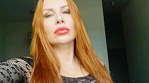 mature redhead milf displays her body close up