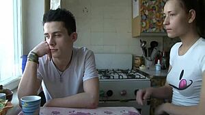 Perverted lad roughly blows mature teen