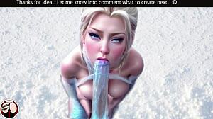 Princess Elsa And The Night King Enjoy Cold Weather - Blowjob On Big Dick In Snow
